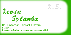 kevin szlanka business card